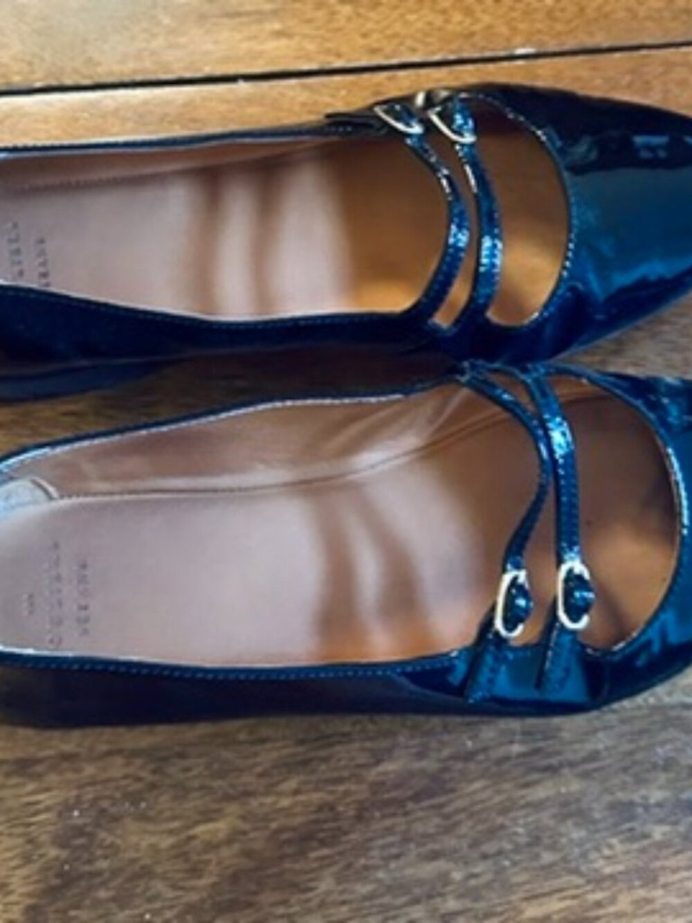 Sezane Ninon Low Ballerinas Patent Black - Size 8